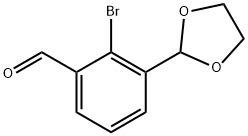 2-bromo-3-(1,3-dioxolan-2-yl)benzaldehyde 구조식 이미지