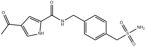 1H-Pyrrole-2-carboxamide, 4-acetyl-N-[[4-[(aminosulfonyl)methyl]phenyl]methyl]- Structure