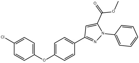 JR-2984, Methyl 3-(4-(4-chlorophenoxy)phenyl)-1-phenyl-1H-pyrazole-5-carboxylate, 97% Structure