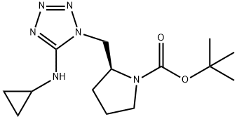 tert-butyl (2S)-2-{[5-(cyclopropylamino)-1H-1,2,3,4-tetrazol-1-yl]methyl}pyrrolidine-1-carboxylate Structure