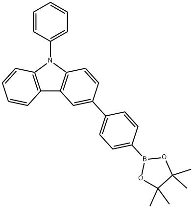 9-phenyl-3-[4-(4,4,5,5-tetramethyl-1,3,2-dioxaborolan-2-yl)phenyl]-9H-Carbazole Structure