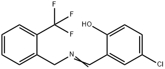 Phenol, 4-chloro-2-[[[[2-(trifluoromethyl)phenyl]methyl]imino]methyl]- Structure