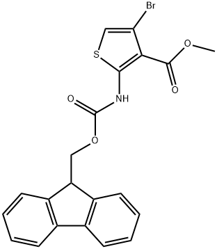 methyl 2-((((9H-fluoren-9-yl)methoxy)carbonyl)amino)-4-bromothiophene-3-carboxylate 구조식 이미지
