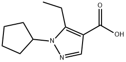 1-cyclopentyl-5-ethyl-1H-pyrazole-4-carboxylic acid 구조식 이미지