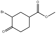 Cyclohexanecarboxylic acid, 3-bromo-4-oxo-, methyl ester Structure