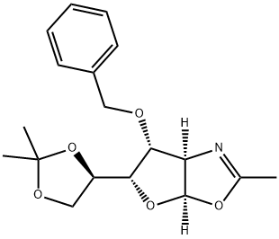 Furo3,2-doxazole, 5-(2,2-dimethyl-1,3-dioxolan-4-yl)-3a,5,6,6a-tetrahydro-2-methyl-6-(phenylmethoxy)-, 3aR-3a.alpha.,5.alpha.(R*),6.alpha.,6a.alpha.- Structure