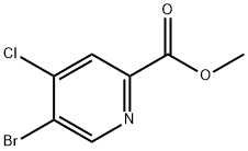 2-Pyridinecarboxylic acid, 5-bromo-4-chloro-, methyl ester 구조식 이미지