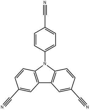 9H-Carbazole-3,6-dicarbonitrile, 9-(4-cyanophenyl)- Structure