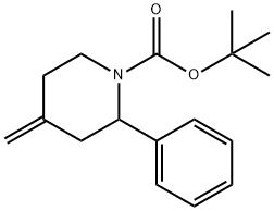 1-Piperidinecarboxylic acid, 4-methylene-2-phenyl-, 1,1-dimethylethyl ester Structure