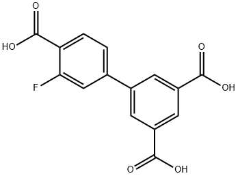 [1,1'-Biphenyl]-3,4',5-tricarboxylic acid, 3'-fluoro- Structure