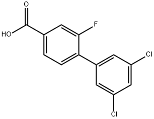 [1,1'-Biphenyl]-4-carboxylic acid, 3',5'-dichloro-2-fluoro- Structure