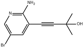 4-(2-amino-5-bromo-pyridin-3-yl)-2-methyl-but-3-yn-2-o 구조식 이미지