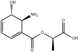 1,3-Cyclohexadiene-1-carboxylic acid, 6-amino-5-hydroxy-, (1R)-1-carboxyethyl ester, (5S,6S)- Structure