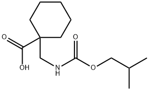 Cyclohexanecarboxylic acid, 1-[[[(2-methylpropoxy)carbonyl]amino]methyl]- Structure