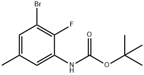 Carbamic acid, N-(3-bromo-2-fluoro-5-methylphenyl)-, 1,1-dimethylethyl ester Structure