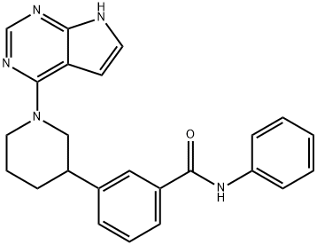 Benzamide, N-phenyl-3-[1-(7H-pyrrolo[2,3-d]pyrimidin-4-yl)-3-piperidinyl]- 구조식 이미지