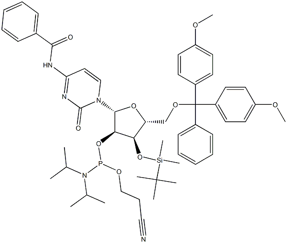 3'-TBDMS-Bz-rC Phosphoramidite 구조식 이미지