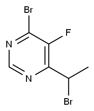 Pyrimidine, 4-bromo-6-(1-bromoethyl)-5-fluoro- Structure