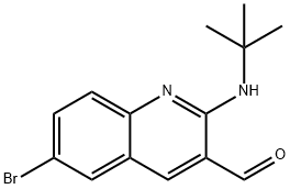 3-Quinolinecarboxaldehyde, 6-bromo-2-[(1,1-dimethylethyl)amino]- Structure