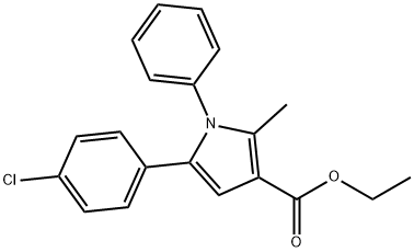 1H-Pyrrole-3-carboxylic acid, 5-(4-chlorophenyl)-2-methyl-1-phenyl-, ethyl ester 구조식 이미지