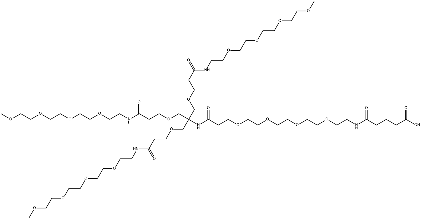 9,12,15,18,25,32,35,38,41-Nonaoxa-6,22,29-triazadotetracontanoic acid, 5,21,28-trioxo-23,23-bis(5-oxo-2,9,12,15,18-pentaoxa-6-azanonadec-1-yl)- Structure