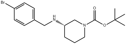 (S)-tert-Butyl 3-[(4-bromophenyl)methyl]aminopiperidine-1-carboxylate 구조식 이미지