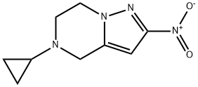 Pyrazolo[1,5-a]pyrazine, 5-cyclopropyl-4,5,6,7-tetrahydro-2-nitro- Structure