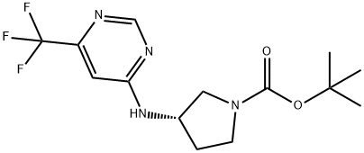 tert-Butyl (3S)-3-[6-(trifluoromethyl)pyrimidin-4-yl]aminopyrrolidine-1-carb Structure