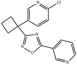 Pyridine, 2-chloro-5-[1-[5-(3-pyridinyl)-1,2,4-oxadiazol-3-yl]cyclobutyl]- 구조식 이미지