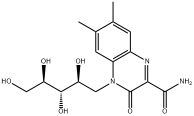 quinoxaline-3,4-dihydro-6,7-dimethyl-3-keto-4-D-ribityl-2-carboxamide Structure