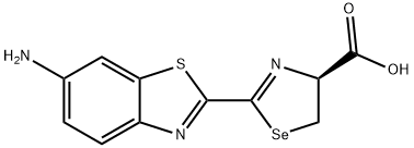 4-Selenazolecarboxylic acid, 2-(6-amino-2-benzothiazolyl)-4,5-dihydro-, (4S)- Structure