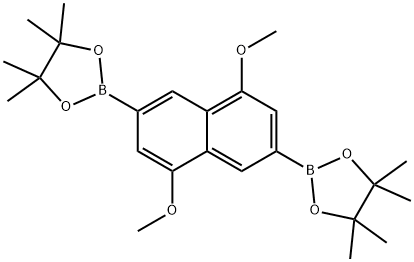 OC1158, 	 2,2'-(4,8-Dimethoxynaphthalene-2,6-diyl)bis(4,4,5,5-tetramethyl-1,3,2-dioxaborolane) Structure