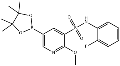 3-Pyridinesulfonamide, N-(2-fluorophenyl)-2-methoxy-5-(4,4,5,5-tetramethyl-1,3,2-dioxaborolan-2-yl)- Structure