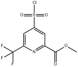 2-Pyridinecarboxylic acid, 4-(chlorosulfonyl)-6-(trifluoromethyl)-, methyl ester 구조식 이미지