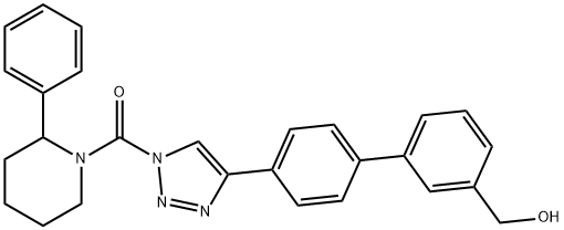 [4-[3′-(Hydroxymethyl)[1,1′-biphenyl]-4-yl]-1H-1,2,3-triazol-1-yl](2-phenyl-1-piperidinyl)-methanone 구조식 이미지