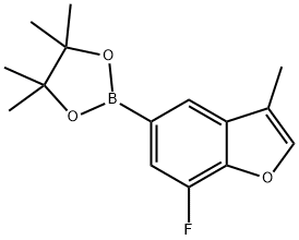 Benzofuran, 7-fluoro-3-methyl-5-(4,4,5,5-tetramethyl-1,3,2-dioxaborolan-2-yl)- Structure