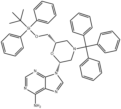 7-O-(tert-butyldiphenylsilyl)-N-trityl morpholinoadenosine Structure