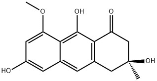 1(2H)-Anthracenone, 3,4-dihydro-3,6,9-trihydroxy-8-methoxy-3-methyl-, (3S)- Structure