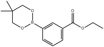 Benzoic acid, 3-(5,5-dimethyl-1,3,2-dioxaborinan-2-yl)-, ethyl ester 구조식 이미지