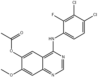 6-Quinazolinol, 4-[(3,4-dichloro-2-fluorophenyl)amino]-7-methoxy-, 6-acetate 구조식 이미지