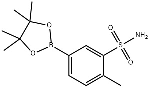 Benzenesulfonamide, 2-methyl-5-(4,4,5,5-tetramethyl-1,3,2-dioxaborolan-2-yl)- Structure