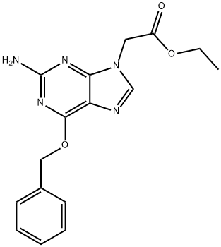 9H-Purine-9-acetic acid, 2-amino-6-(phenylmethoxy)-, ethyl ester 구조식 이미지