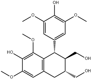 (1S)-1α-(3,5-Dimethoxy-4-hydroxyphenyl)-6,8-dimethoxy-7-hydroxy-1,2,3,4-tetrahydronaphthalene-2β,3α-dimethanol 구조식 이미지
