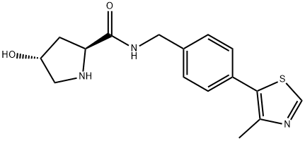 2-Pyrrolidinecarboxamide, 4-hydroxy-N-[[4-(4-methyl-5-thiazolyl)phenyl]methyl]-, (2S,4R)- Structure