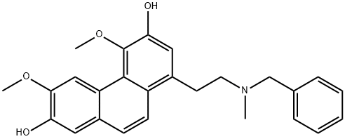2,6-Phenanthrenediol, 3,5-dimethoxy-8-[2-[methyl(phenylmethyl)amino]ethyl]- Structure