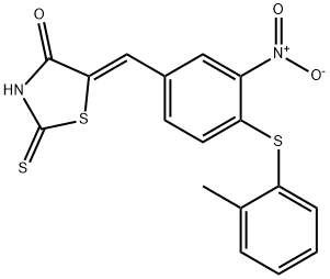 (5Z)-5-[[(4-[(2-Methylphenyl)thio]-3-nitrophenyl]methylene]-2-thioxo-4-thiazolidinone Structure