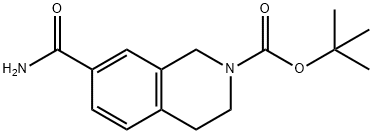 2(1H)-Isoquinolinecarboxylic acid, 7-(aminocarbonyl)-3,4-dihydro-, 1,1-dimethylethyl ester Structure