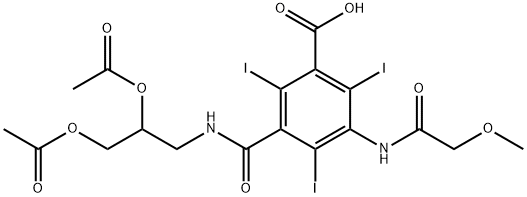 Benzoic acid, 3-[[[2,3-bis(acetyloxy)propyl]amino]carbonyl]-2,4,6-triiodo-5-[(2-methoxyacetyl)amino]- Structure