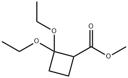 Cyclobutanecarboxylic acid, 2,2-diethoxy-, methyl ester 구조식 이미지