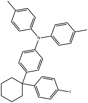 Benzenamine, 4-[1-(4-iodophenyl)cyclohexyl]-N,N-bis(4-methylphenyl)- 구조식 이미지